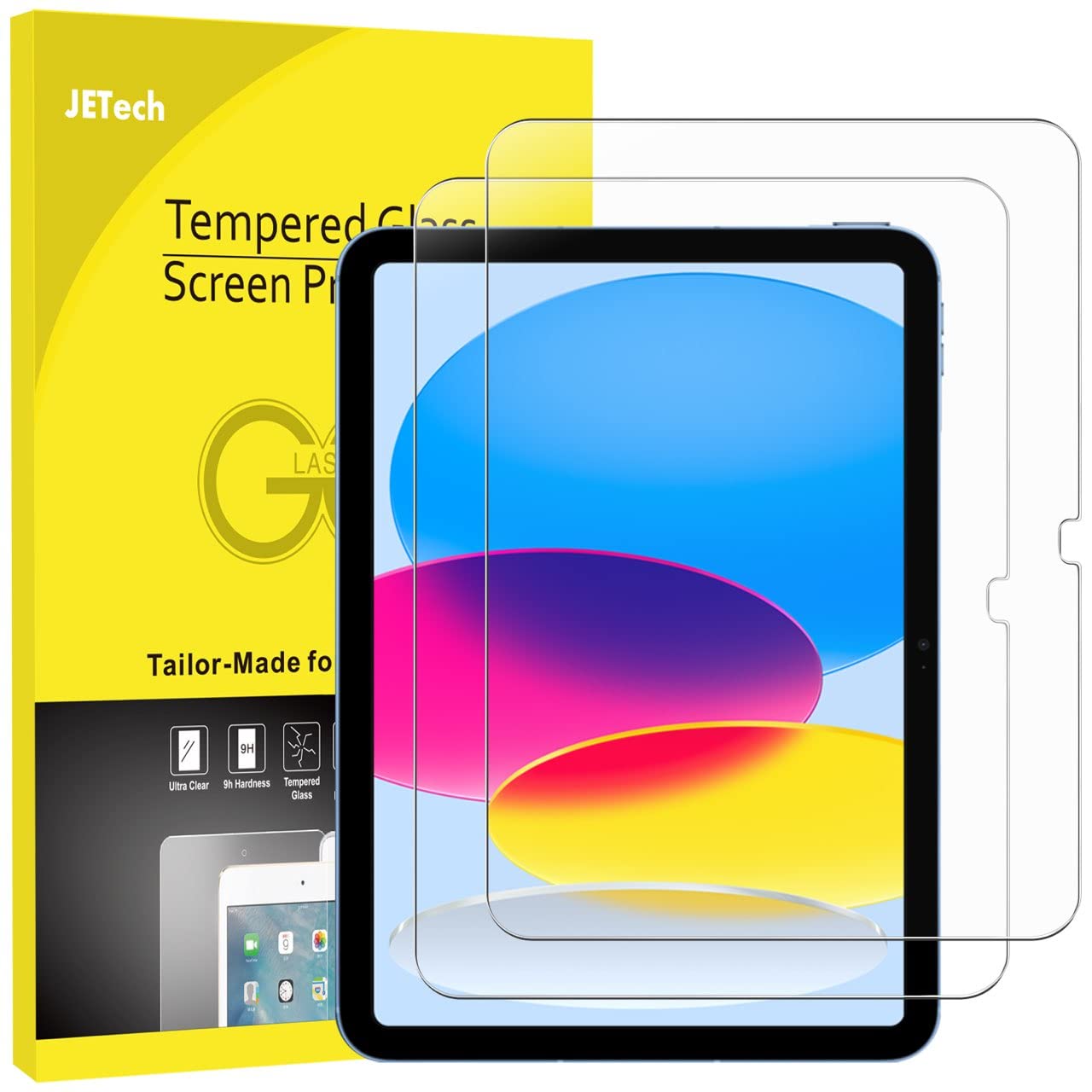 JETech Screen Protector for iPad (A16) 11th/10th Generation (2025/2022), 9H Tempered Glass Film, HD Clear, 2-Pack - Available at All In One Marketplace Canada