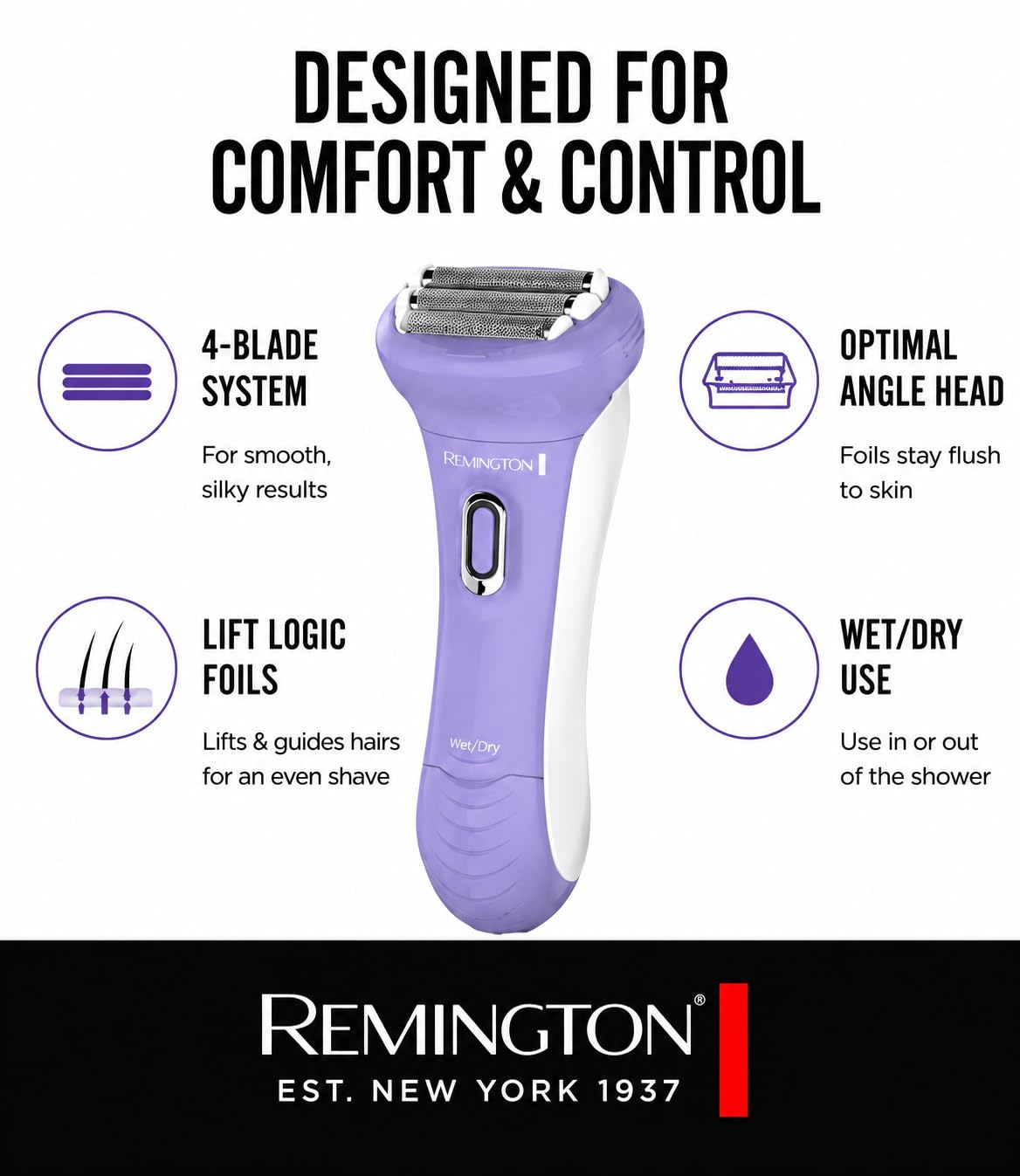 Remington Smooth & Silky Electric Shaver for Women