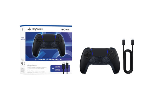 DualSense Wireless Controller – Midnight Black + USB Cable for PC