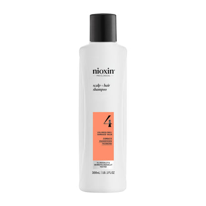 Nioxin System 4 Scalp + Hair Shampoo - Hair Thickening Shampoo For Damaged Hair with Progressed Thinning, 10 fl oz (Packaging May Vary) NIOXIN