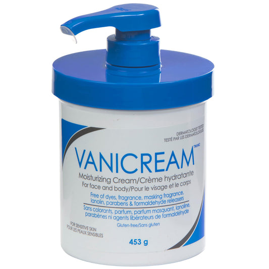 Vanicream Moisturizing Cream, 453 g – Long-Lasting Hydration for Dry, Sensitive, Irritated Skin, Face, Hands & Body, Non-Greasy, Kid-Friendly, Dermatologist Tested - Available at All In One Marketplace Canada