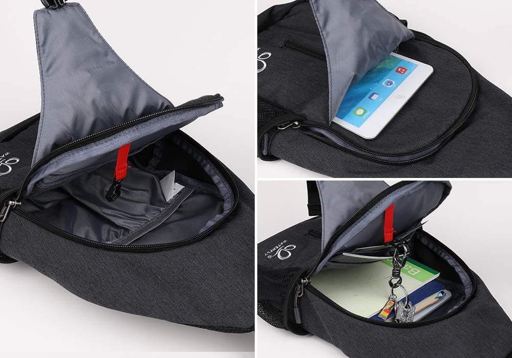 WATERFLY Sling Bag Sling Backpack Crossbody Bag Hiking Daypack for Men Women (Black Color) - Available at All In One Marketplace Canada