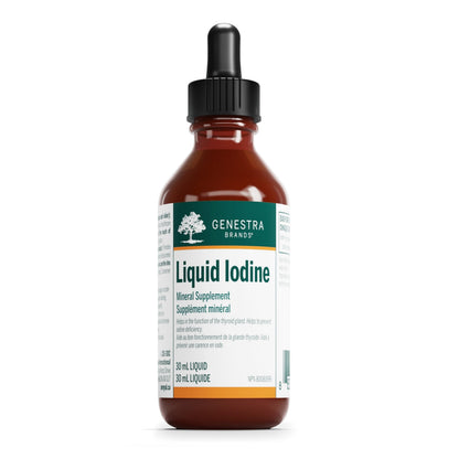 Genestra Brands Liquid Iodine - 150 mcg - For Thyroid Function - Iodine Mineral Supplement - Dairy Free & Vegan Friendly - 30 mL Liquid - Available at All In One Marketplace Canada