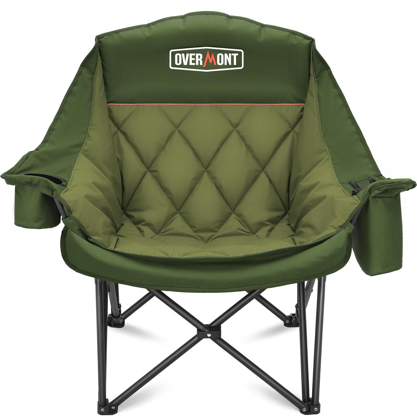 Overmont Oversized XL Camping Chair for Adults - 400lbs Support Heavy-Duty Padded Folding Chair with Side Pocket Cup Holder Cooling Bag for Outdoor Sports Garden Beach Fishing Lawn Green 🍁 All In One Marketplace Canada