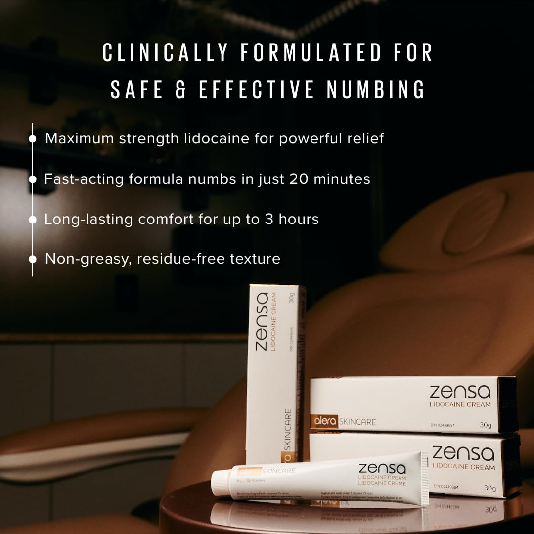Zensa Tattoo Numbing Cream 5% Lidocaine, Safe on Broken Skin | Fast-Acting Pain Relief for Tattoos, Microneedling, Waxing, Injections | Vegan, Steroid-Free, Professional-Grade | Best Tattoo Numbing Cream 1 Oz (DIN 02449684) - Available at All In One Marketplace Canada