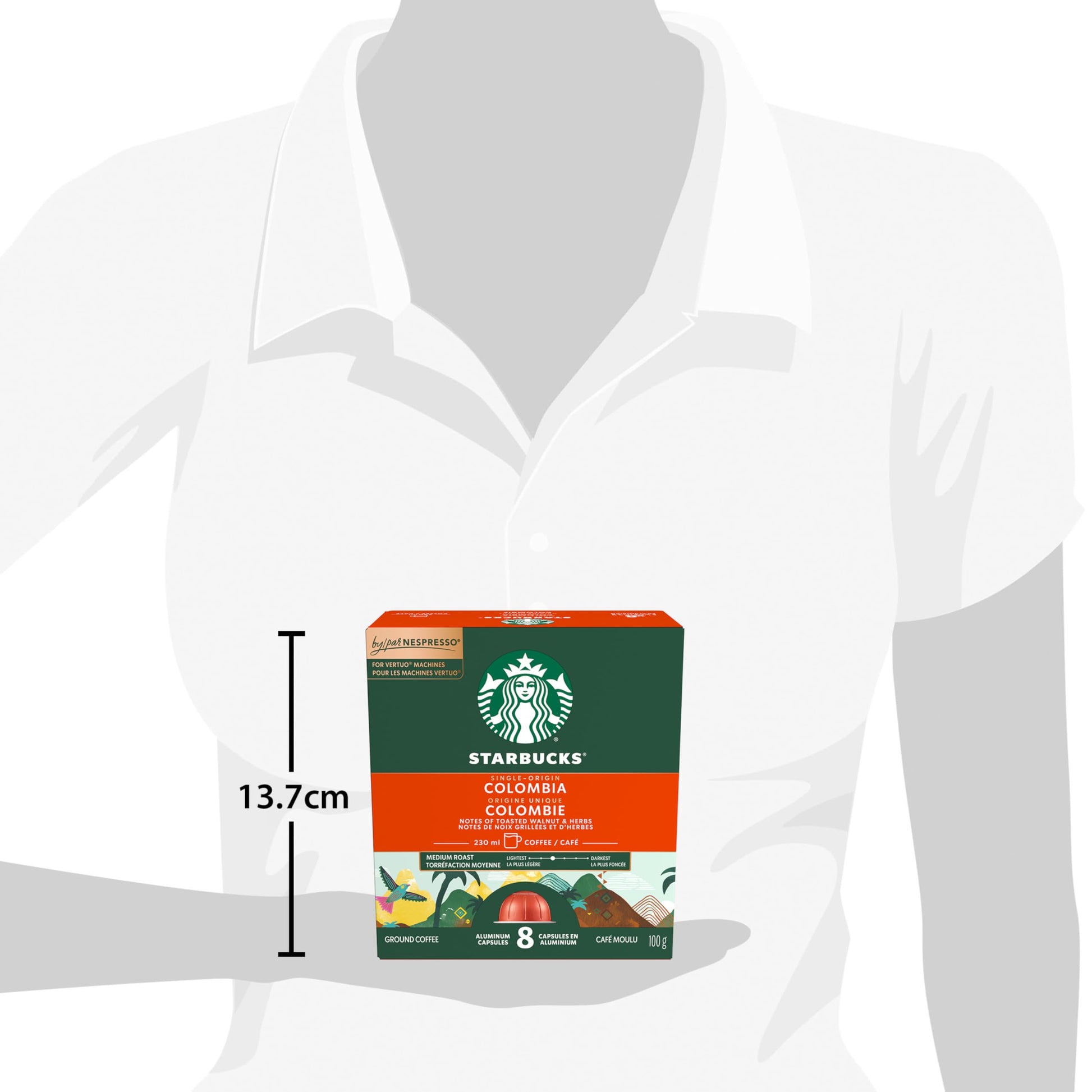 Starbucks Single Origin Colombia Medium Roast Nespresso Vertuo Capsules - 32 Count