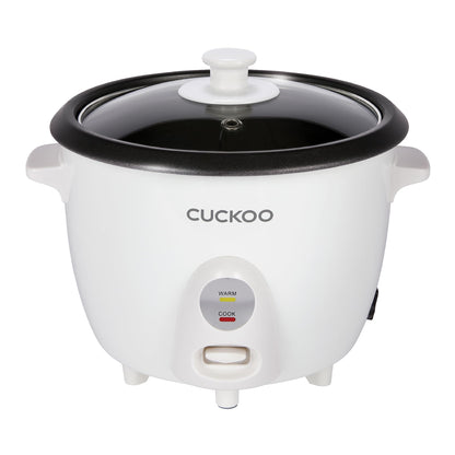 CUCKOO One Touch Rice Cooker 6-Cup (Uncooked) / 12-Cup (Cooked), Small Rice Cooker & Warmer with Steamer Tray, Versatile Grain Cooker, Soup Maker, Auto Keep Warm, White (CR-0601C) CUCKOO