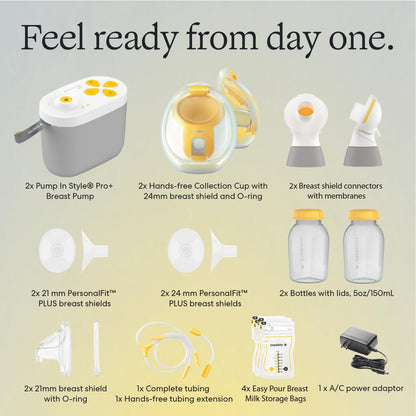 Medela NEW Pump In Style Pro+ Pump Your Way Breast Pump Bundle, Wearable and Traditional Pumping, Clinically Proven Hospital-efficiency, Double Electric Pump