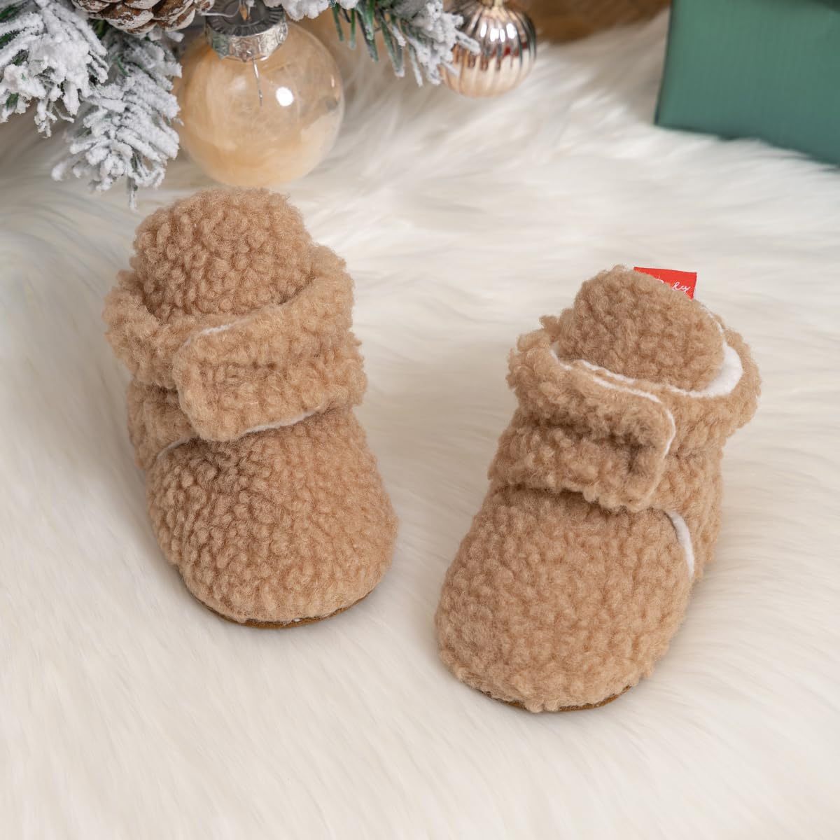 Meckior Infant Baby Girls Boys Fleece Booties Winter Non-Skid Soft Sole Warm Cozy Shoes with Grippers Newborn Toddler First Walkers Slipper 🍁 All In One Marketplace Canada