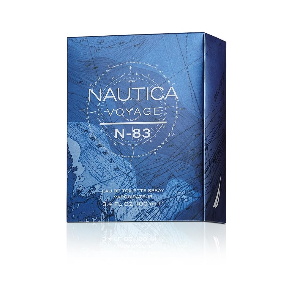 Nautica Voyage N-83 - Fresh Ocean, Masculine Scent - Notes of Spearmint, Citrus and Cardamom, 100ml