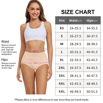 wirarpa Culottes taille haute en coton pour femme, lot de 5, beige, grande taille