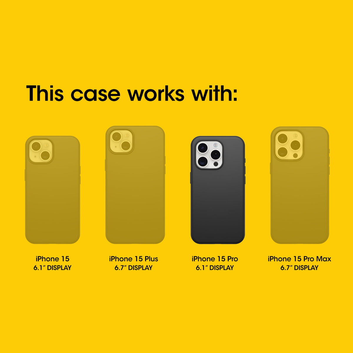 OtterBox iPhone 15 Pro (Only) Commuter Series Case - Black, Slim & Tough, Pocket-Friendly, with Port Protection