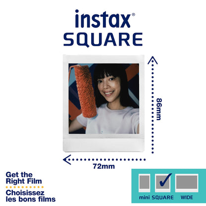 Fujifilm Instax Square Film, White Multi-Pack (10 pk, 100 Shots Total)