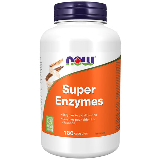 NOW Supplements, Super Enzymes, Formulated with Bromelain, Ox Bile, Pancreatin and Papain, Super Enzymes,180 Capsules - Available at All In One Marketplace Canada
