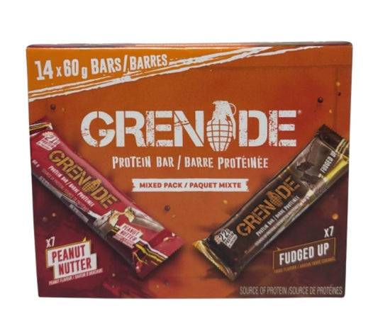 Grenade Protein Bars – Peanut Nutter & Fudged Up – 14 Pack (60g Each)