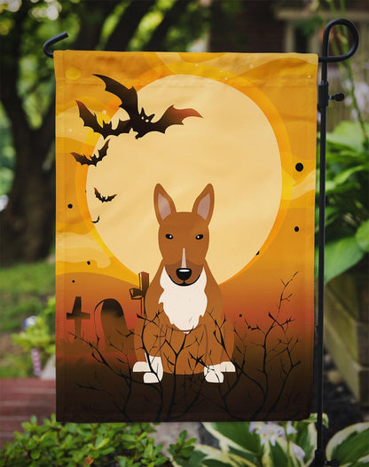 Caroline's Treasures BB4400GF Halloween Bull Terrier Red Garden Size Flag, Small, Multicolor