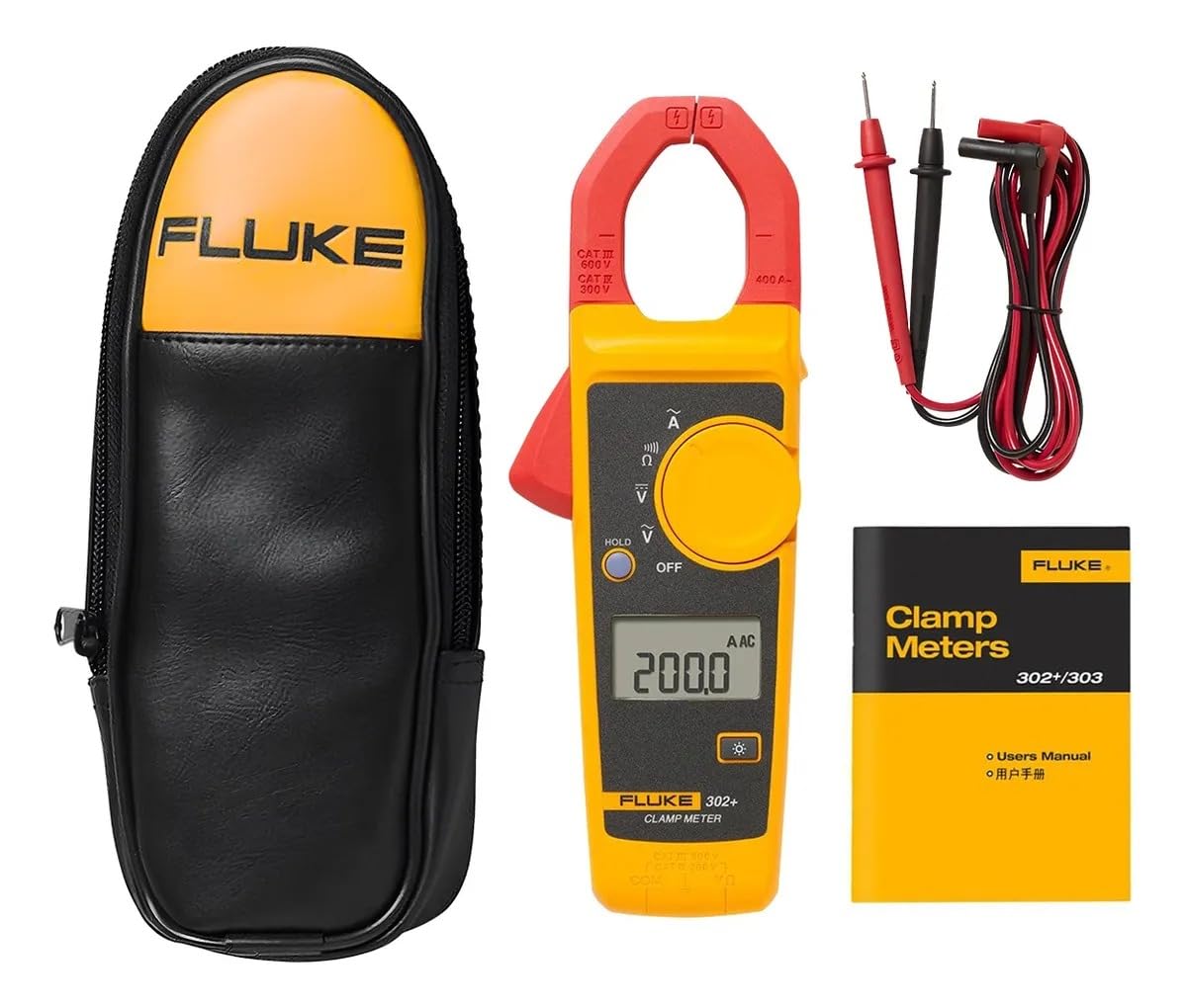 Fluke 302+ Digital Clamp Meter, 30mm Jaw, Measures AC Current to 400A, Measures AC/DC Voltage to 600V, Resistance, Continuity, and Capacitance Measurements, Includes 2 Year Warranty 🍁 All In One Marketplace Canada