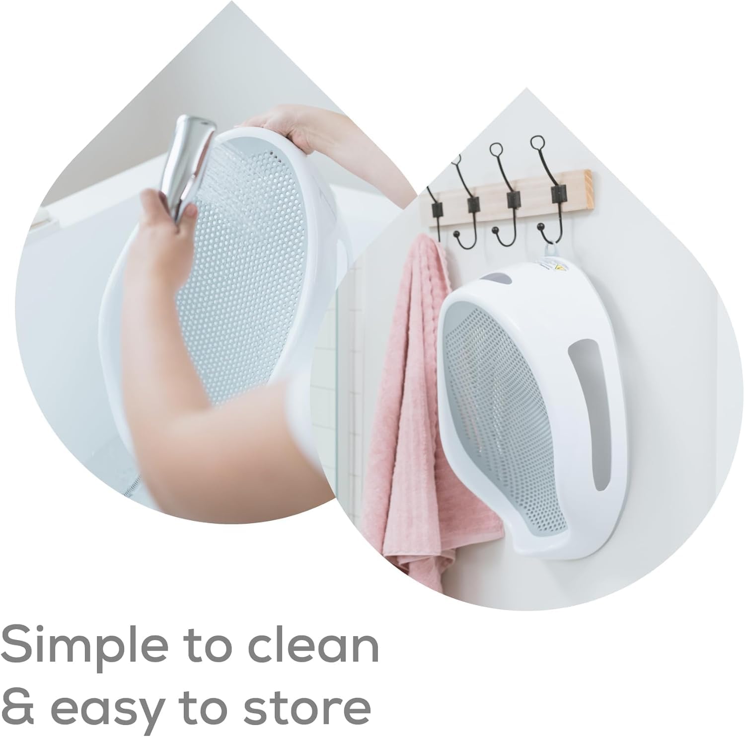 Angelcare Baby Bath Support, Grey, for Babies Less Than 6 Months of Age, Made in Canada