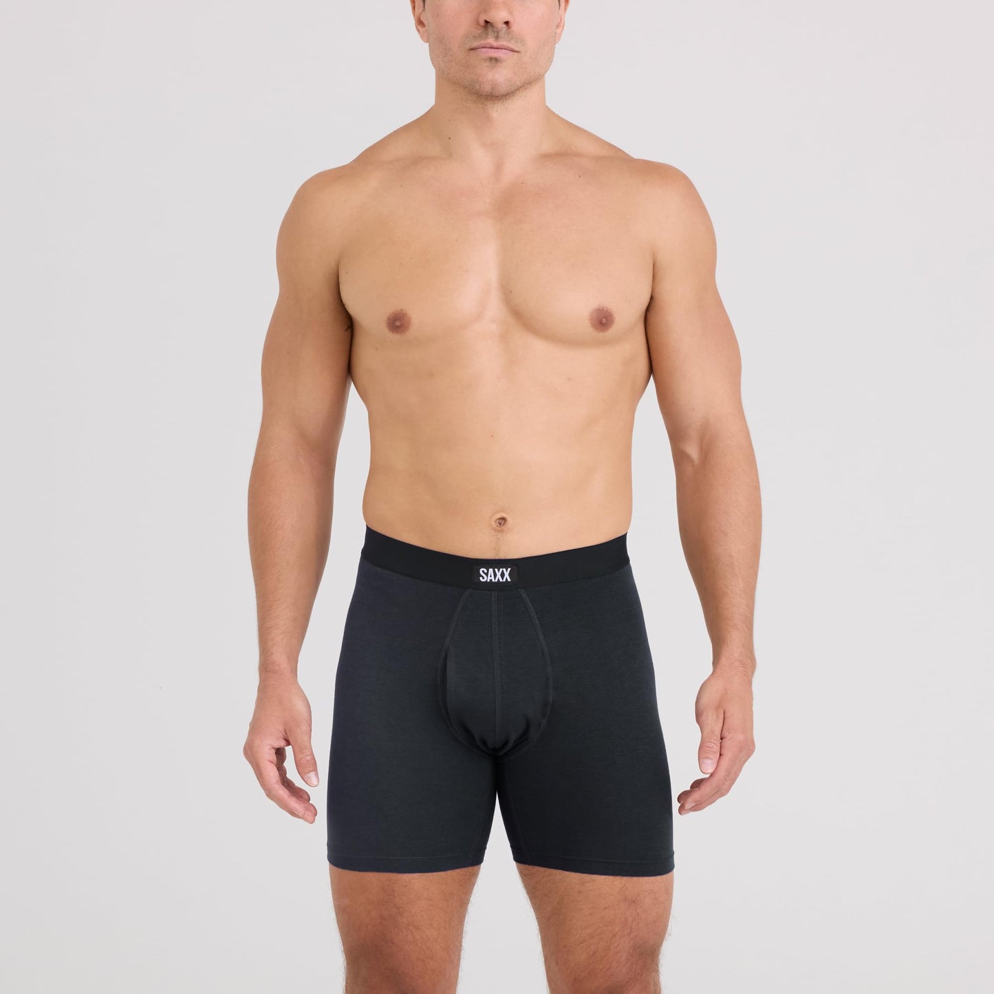 SAXX Underwear Co. Men's Core Cotton Boxer Brief Fly 3-Pack, Black/Shade/Dark Denim, X-Large