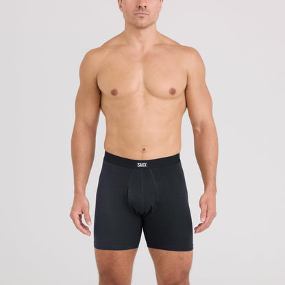 SAXX Underwear Co. Men's Core Cotton Boxer Brief Fly 3-Pack, Black/Shade/Dark Denim, X-Large