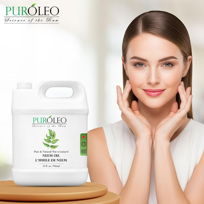 PUROLEO NEEM Oil 32 Fl Oz/946 ML (Packed In Canada) Pure and Natural Neem Oil for Multipurpose Use | Neem Oil extracted from NEEM Plante Chemical free Neem Oil Spray