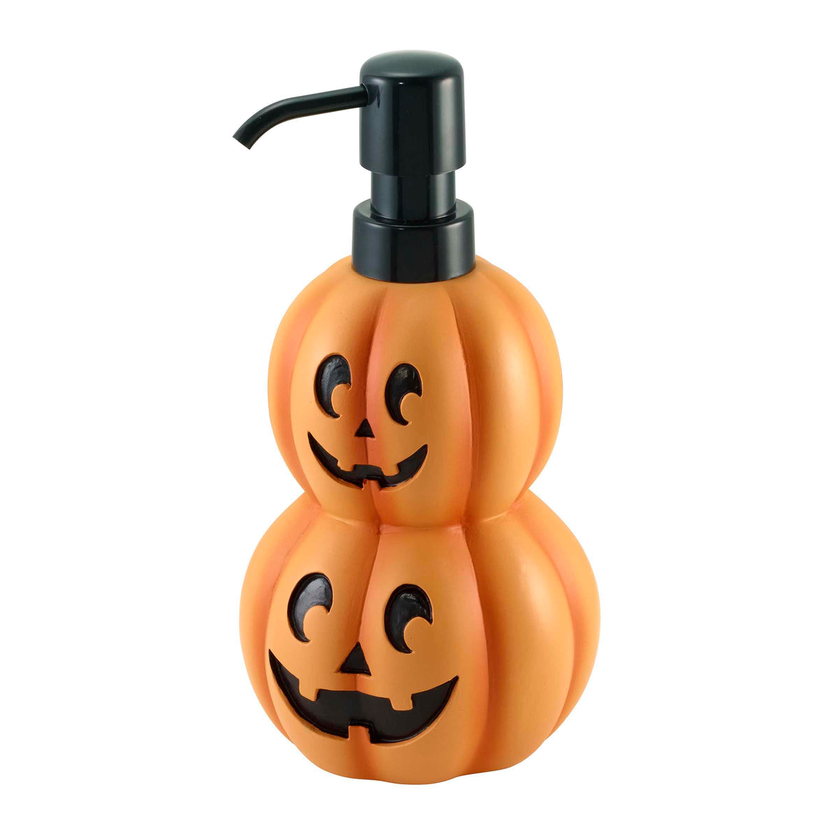 Avanti Linens – Distributeur de savon, pompe à lotion décorative pour comptoir de salle de bain ou de cuisine, décoration d'Halloween en résine peinte à la main (citrouilles empilées)