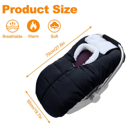 Winter Baby Car Seat Cover - Carseat Bunting Bag/Blanket Keep Baby Warm for Newborn Infant - Cold Weather Insulated Windproof Carrier Canopy for Travel (Black) 🍁 All In One Marketplace Canada