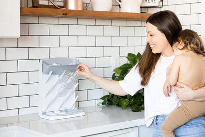 Ubbi Vertical Baby Bottle Drying Rack, Countertop Drying Rack Baby Accessory, Grey Ubbi
