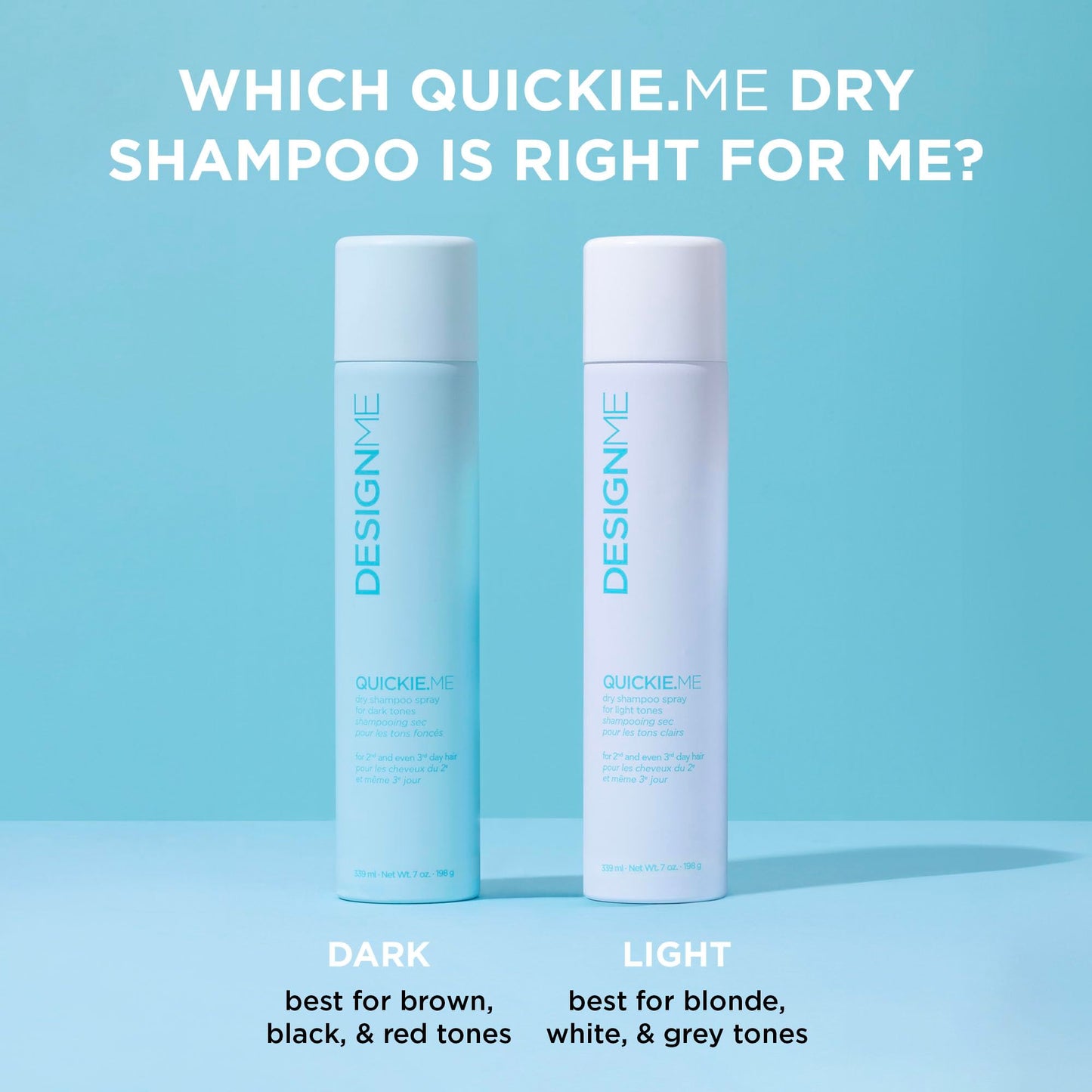 DESIGNME QUICKIE.ME Dry Shampoo Spray | Oil Absorbing | Root Lifting Shampoo for Light Tone, 339mL Design.Me