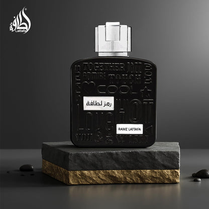 Lattafa Ramz Lattafa Silver for Unisex Eau de Parfum Spray, 3.4 Ounce