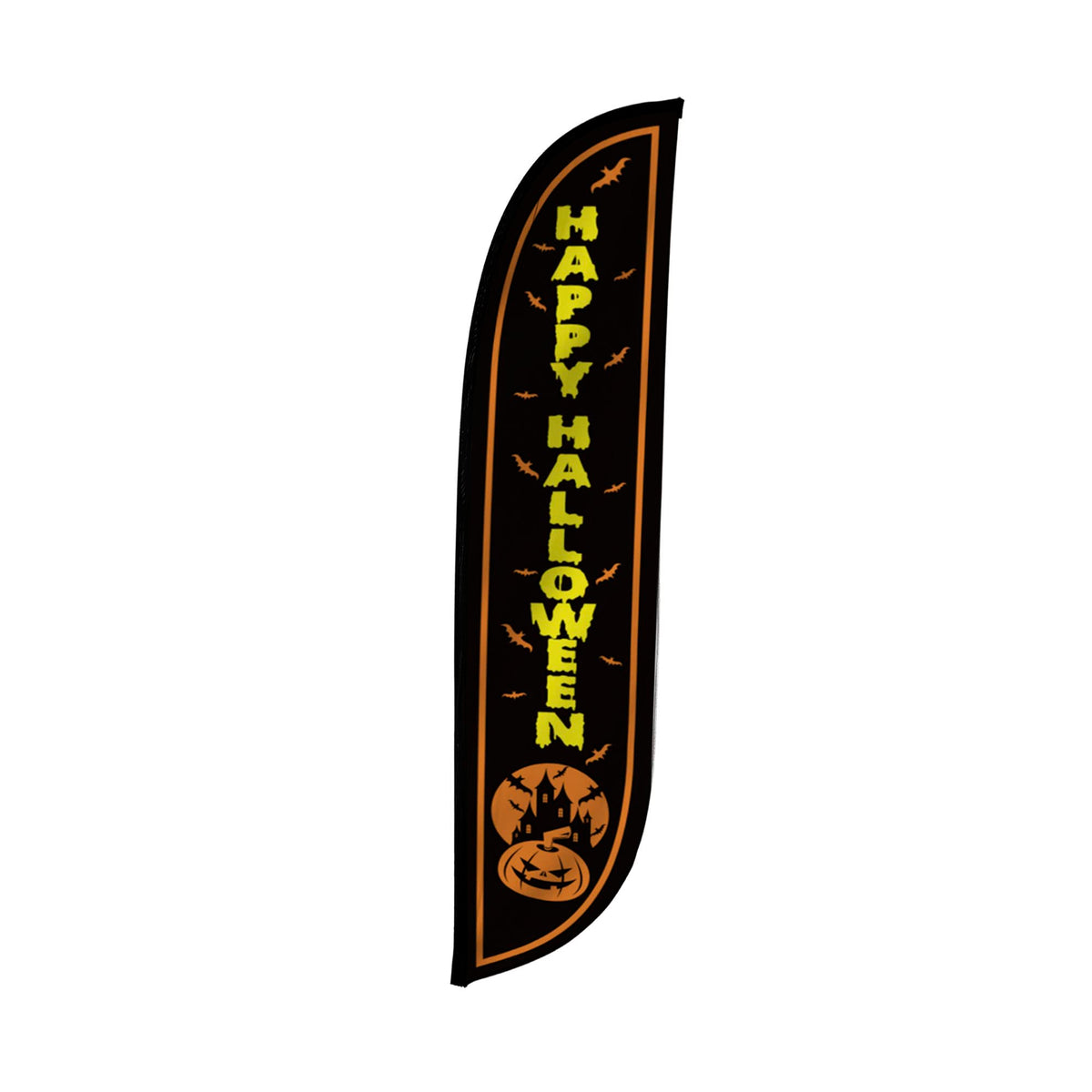 Drapeau à plumes noir Happy Halloween LookOurWay, 12 pi
