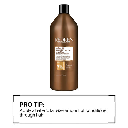 Redken Conditioner, All Soft Mega Curls Conditioner, For Extremely Dry Hair, For Curly & Coily Hair, Nourishes & Softens Severely Dry Hair, With Aloe Vera, 1000 ML
