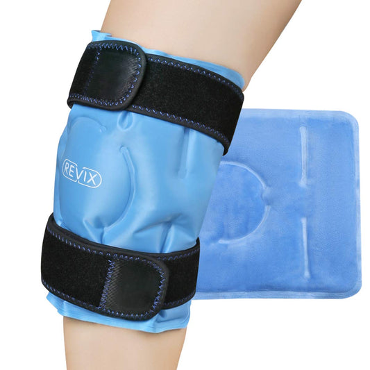 REVIX Knee Ice Pack Wrap for Injuries Reusable, Gel Ice Pack Wrap with Cold Compress Therapy for Knee Pain Relief, Knee Replacement Surgery, Swelling, Bruises and Arthritis - Available at All In One Marketplace Canada
