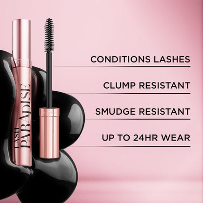 L’Oréal Paris Voluminous Lash Paradise Mascara, Mascara Volume and Length, Volume & Length for Up to 24 Hours with Flower Oil Infused Conditioning Formula for Sensitive Eyes, Latte Brown, 0.28 fl. oz.