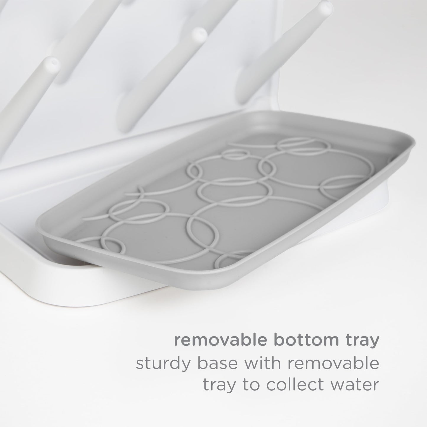 Ubbi Vertical Baby Bottle Drying Rack, Countertop Drying Rack Baby Accessory, Grey Ubbi