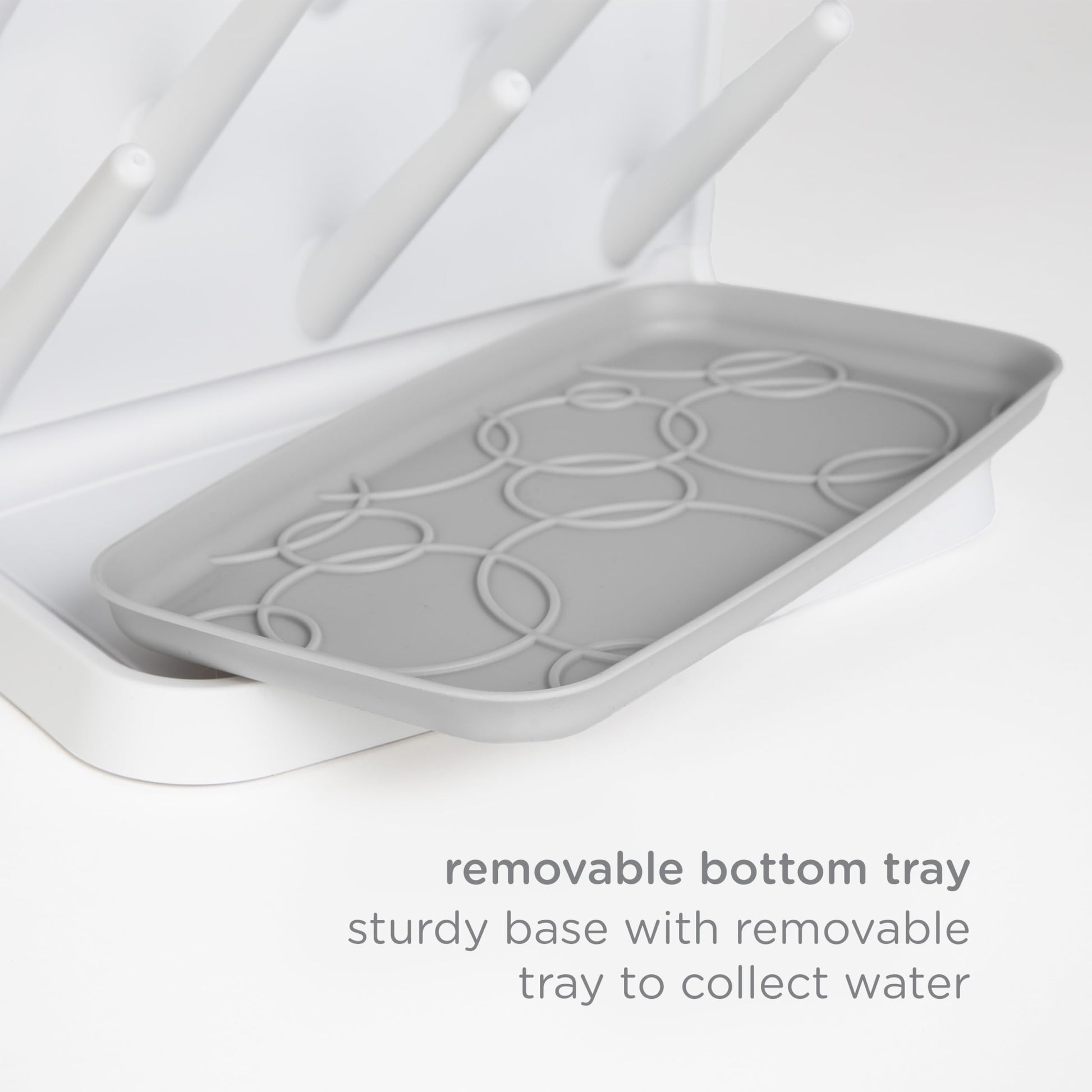 Ubbi Vertical Baby Bottle Drying Rack, Countertop Drying Rack Baby Accessory, Grey Ubbi