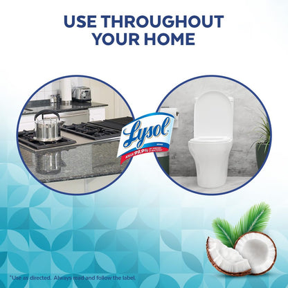 Lysol Disinfecting Wipes, Thick Cleaning Wipes with Micro-Pocket Pattern for Home & Electronics, Kills 99.9% of Germs, Removes Allergens, Coconut & Sea Minerals Scent, 6 X 75 Count (450 Total Wipes) 🍁 All In One Marketplace Canada