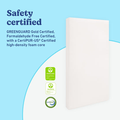 Graco Premium Crib & Toddler Mattress – GREENGUARD Gold Certified, Machine-Washable OEKO-TEX STANDARD 100 Certified Cover with Waterproof Surface, Fits Any Standard Full Size Baby Crib & Toddler Bed