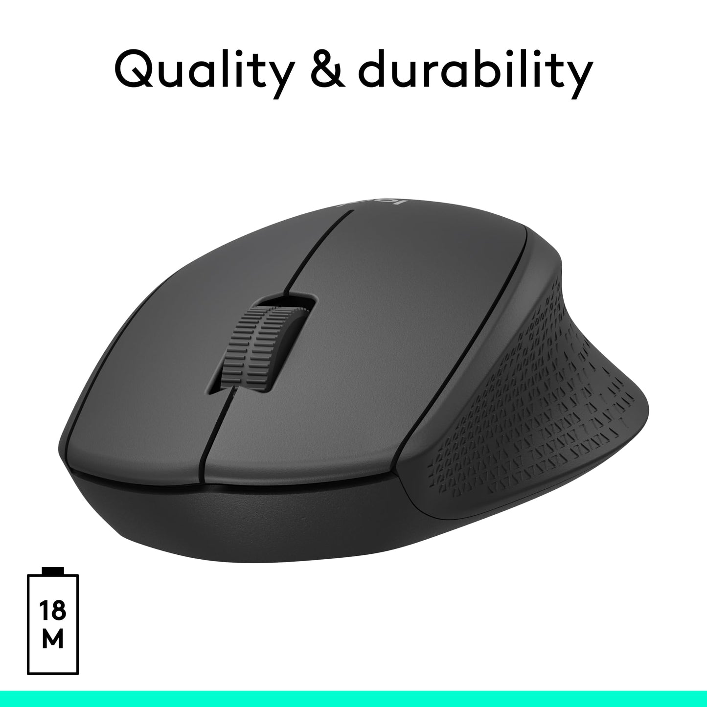 Logitech M330 Silent Wireless Mouse, 2.4GHz with USB Receiver, Optical Tracking, Quiet & Lightweight, Long Battery Life, for PC, Mac, Laptop, Chromebook - Black