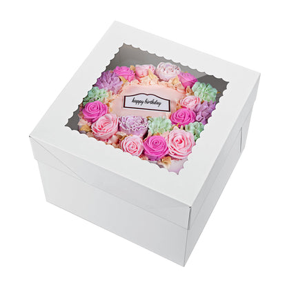 20 Pack Bakery Cake Box with Window, White Cake Boxes Large Baking Boxes Square Cardboard Cake Box for Cakes, Pastries, Cookies, Pie, Treats (8''x8''x8'') 🍁 All In One Marketplace Canada