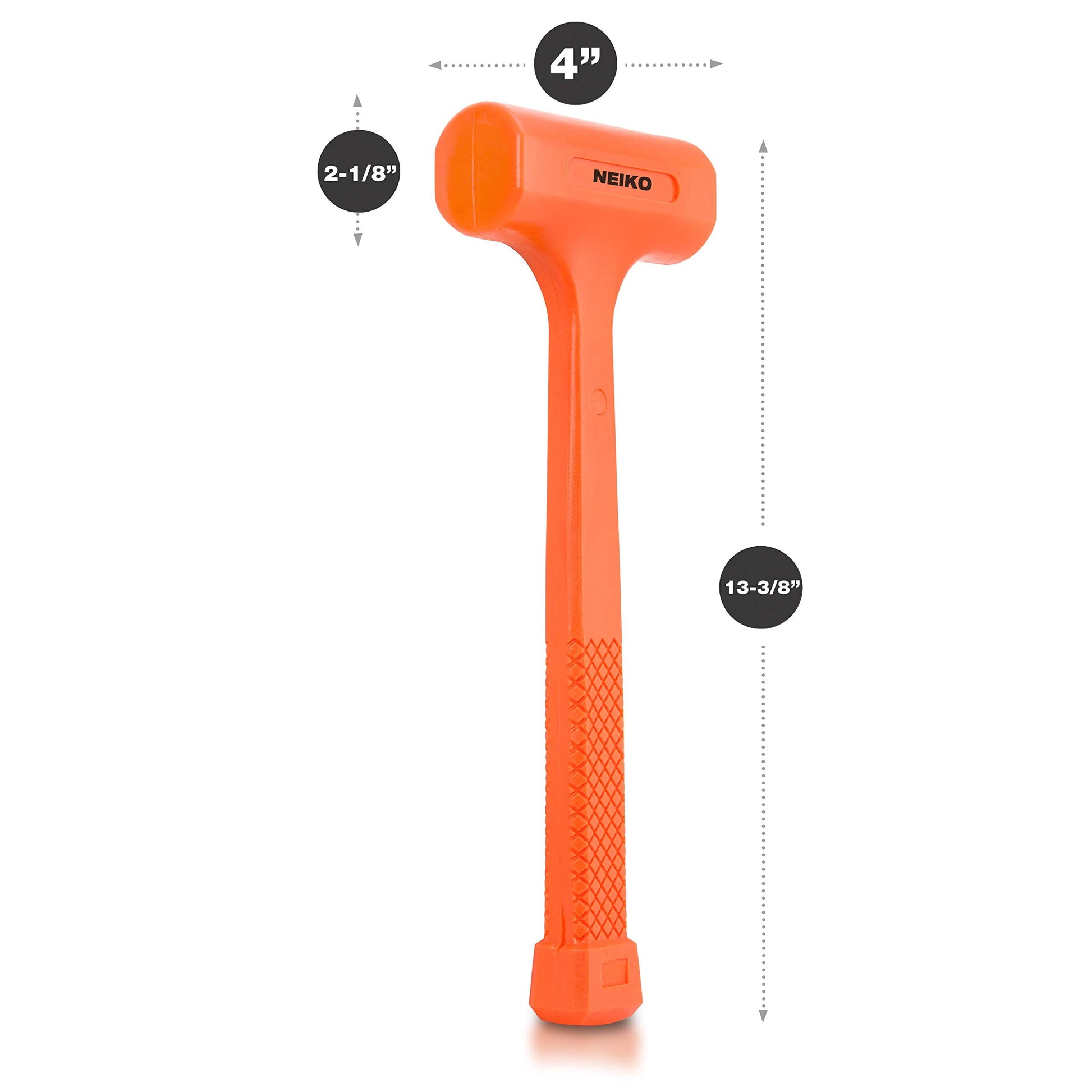 Neiko 02847A Tools Dead Blow Hammer, 2 lb, Neon Orange NEIKO