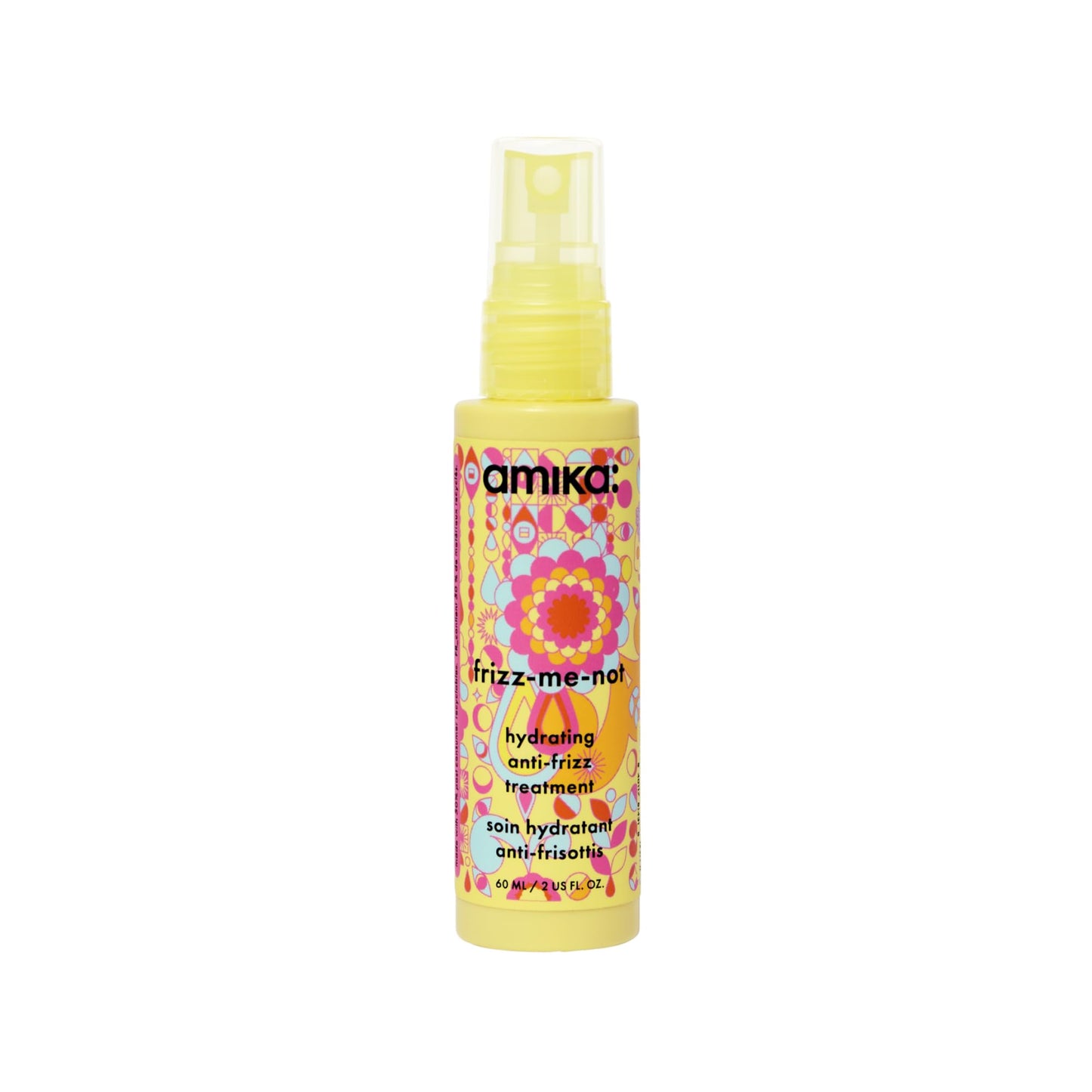 amika frizz-me-not hydrating anti-frizz treatment, 60ml | lightweight hydrating spray for medium to thick coarse hair types 2a-4c, humidity + heat protection, smooth frizz for up to 3 days Amika