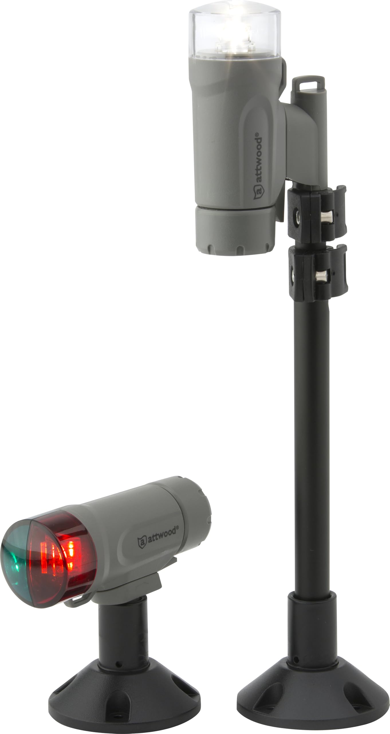 Attwood 14190-7 Water-Resistant Portable Clamp-On LED Light Kit with Marine Gray Finish attwood