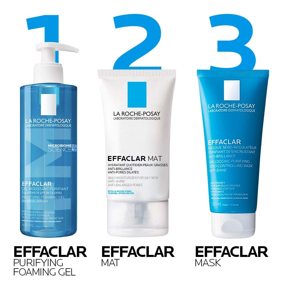 La Roche Posay Face Moisturizer for Oily, Acne-Prone Skin, Effaclar Mat Daily Face Cream, Anti-Shine & Pore Minimizer, Oil-Free, Recommended by Dermatologists, Travel Size, 40ml - Available at All In One Marketplace Canada