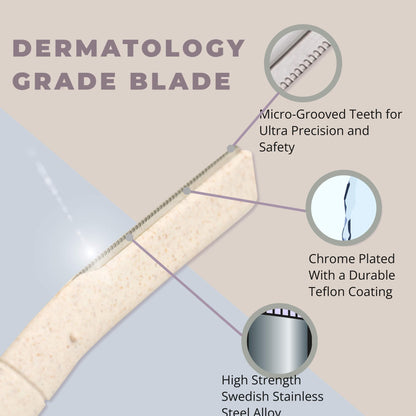 Jasclair Dermaplaning Razor for Women | Exfoliating Facial Razor for Peach Fuzz Removal & Smooth Skin | Precision Blade for Eyebrows & Face | Gentle At-Home Exfoliation Tool | Foldable, Reusable - Available at All In One Marketplace Canada