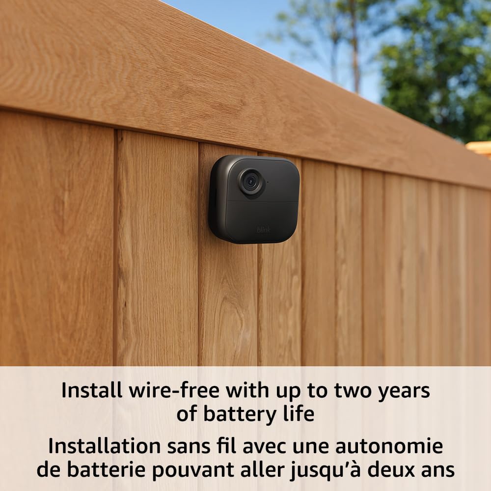 Blink Outdoor 4 – Wireless smart security camera, two-year battery life, 1080p HD day and infrared night live view, two-way talk. Required Sync Module not included – Add-on camera