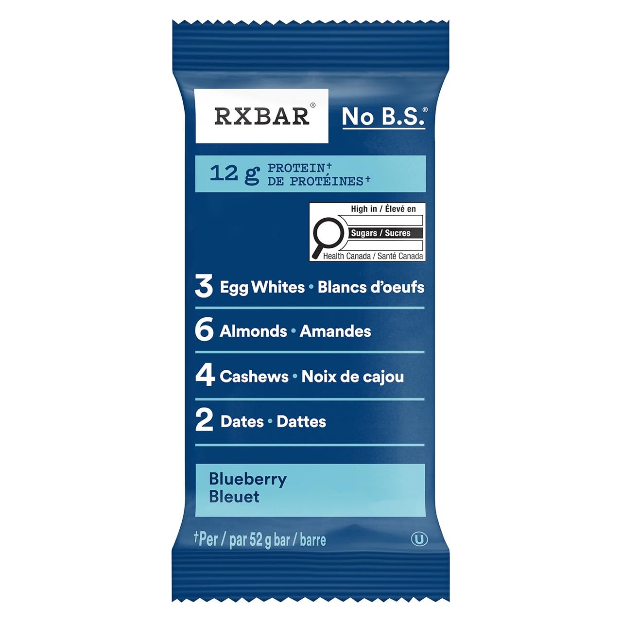 RXBAR Blueberry Protein Bar – 12 Pack (52g each)