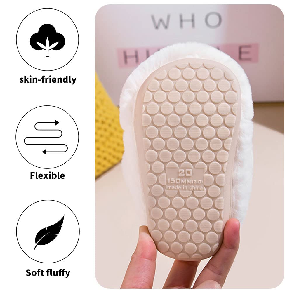Fadezar Toddler Slippers Girl Boy House Slipper Kids Rabbit Winter Slipper Warm Bunny Slippers Soft Plush Indoor Girls Boys Slipper Cover Heel White 5-6 toddler CN 140 🍁 All In One Marketplace Canada