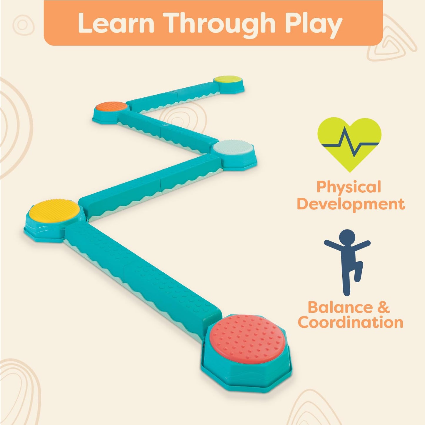 B. toys Balance Beam for Kids, Interlocking Sensory 13-Piece Set, Classic 🍁 All In One Marketplace Canada
