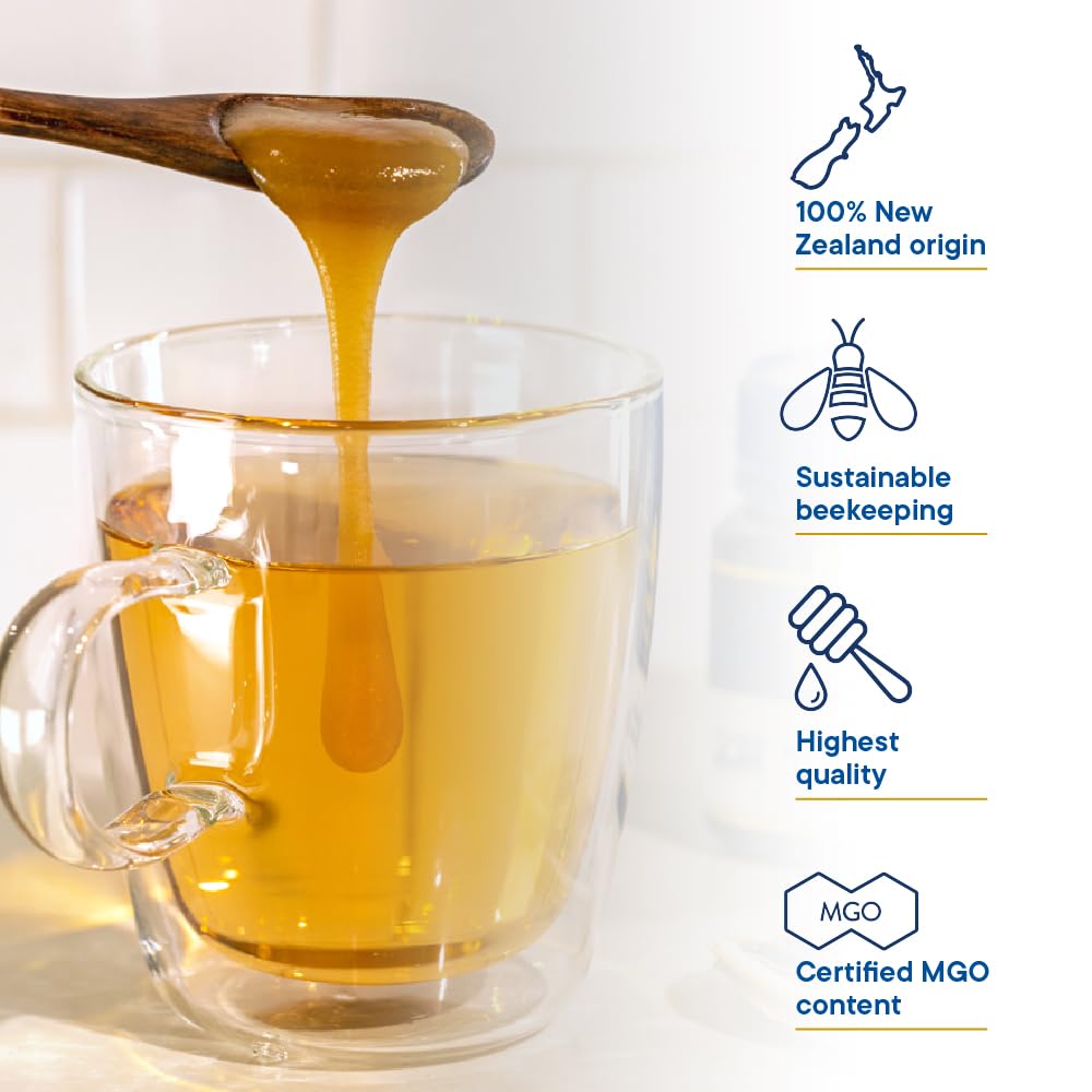 Manuka Health MGO 400+ Manuka Honey - UMF 13+ Certified, 250g Raw & Unpasteurized